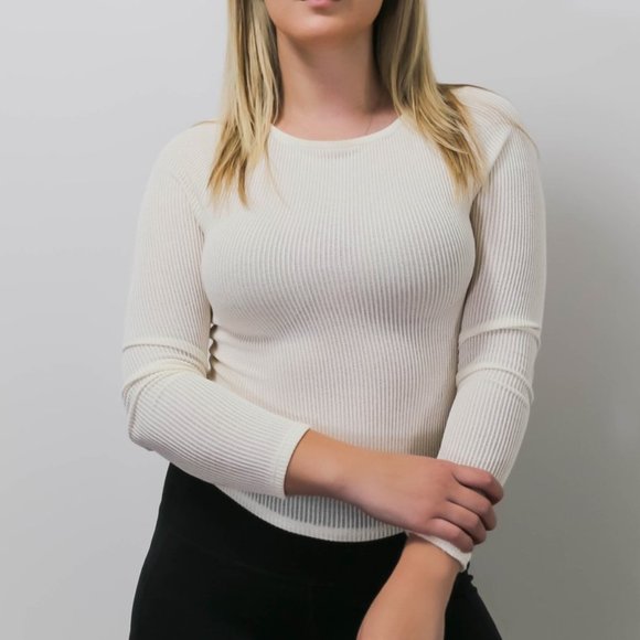 BLX THE LABEL - Cream Long Sleeve Top - Picture 1 of 3